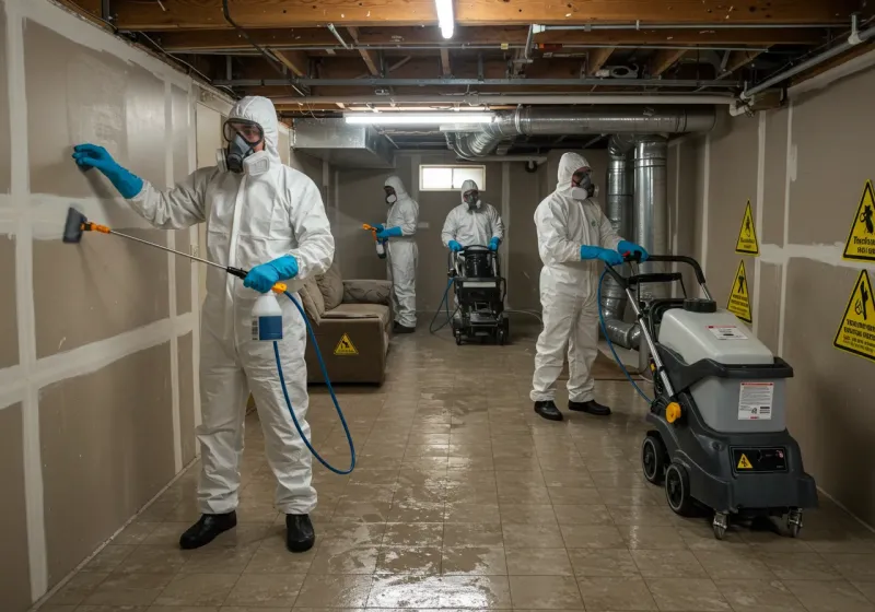 Basement Moisture Removal and Structural Drying process in Sans Souci, SC